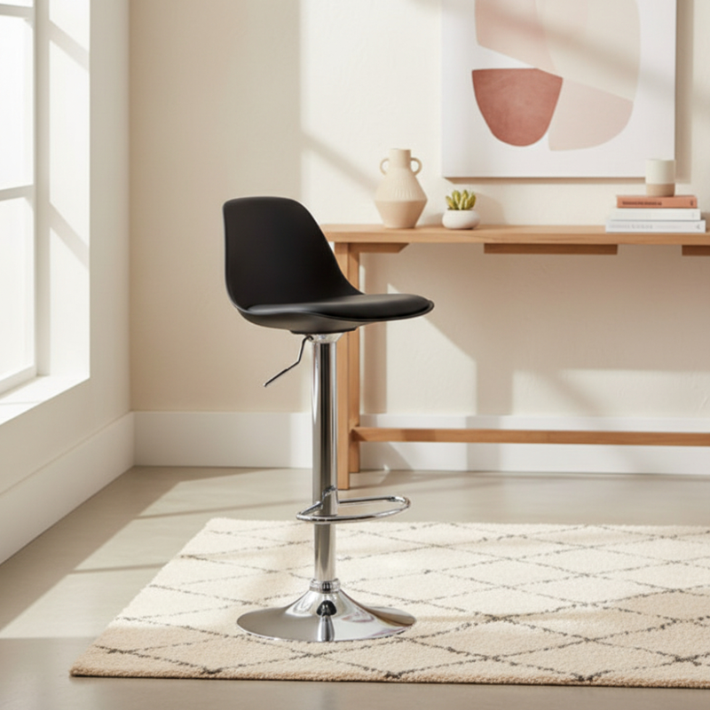 Dora bar stool pp seat - black, , medium-null