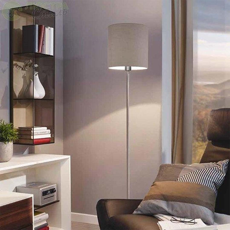 Eglo 'pasteri' 1xe27 (max.60w) φωτιστικο δαπεδου σκουρο γκριζο-καφε ø280xh1575mm, , medium-null