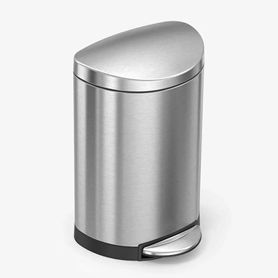 6l semi-round step can brushed stainless steel deluxe edition, , medium