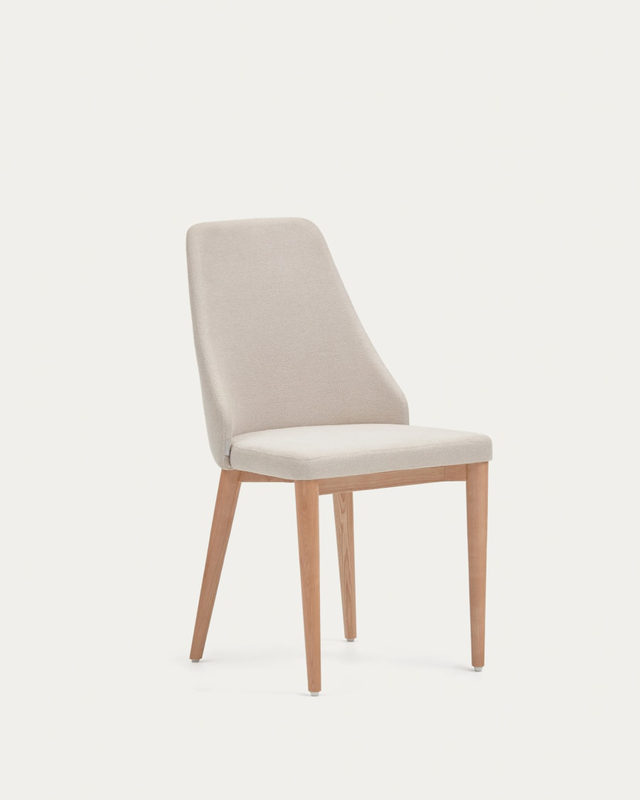 Rosie chair  beige chenille solid wood-null
