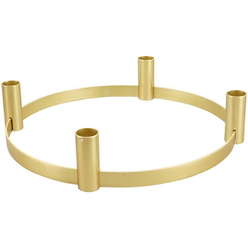 Candle holder dore gold metal, , medium-null