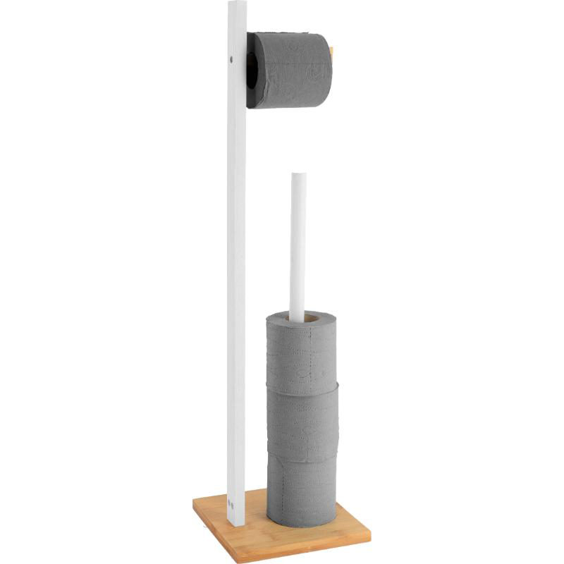Tendance freestanding toilet paper holder bamboo- white, , medium image number null