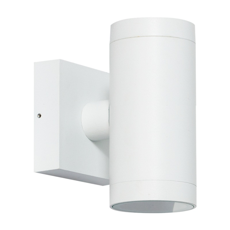 Product image: Sunlight 'lyla' 2xgu10 (max.2x35w) wall light up&down round aluminium matte white ip65 l115xw85xh145mm, , medium-null