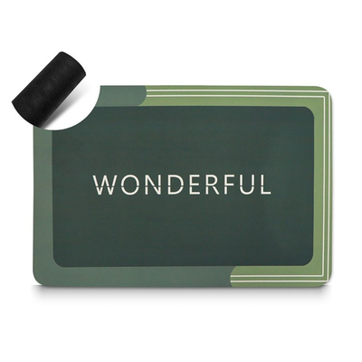 Bath mat 40x60cm with anti-slip bottom #bm17, Dark Green, medium