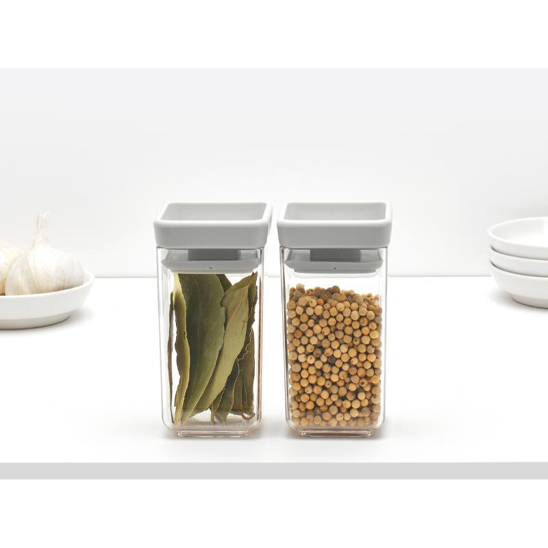 Brabantia tasty square canister 0.15l set of 2 - light grey, , medium image number null