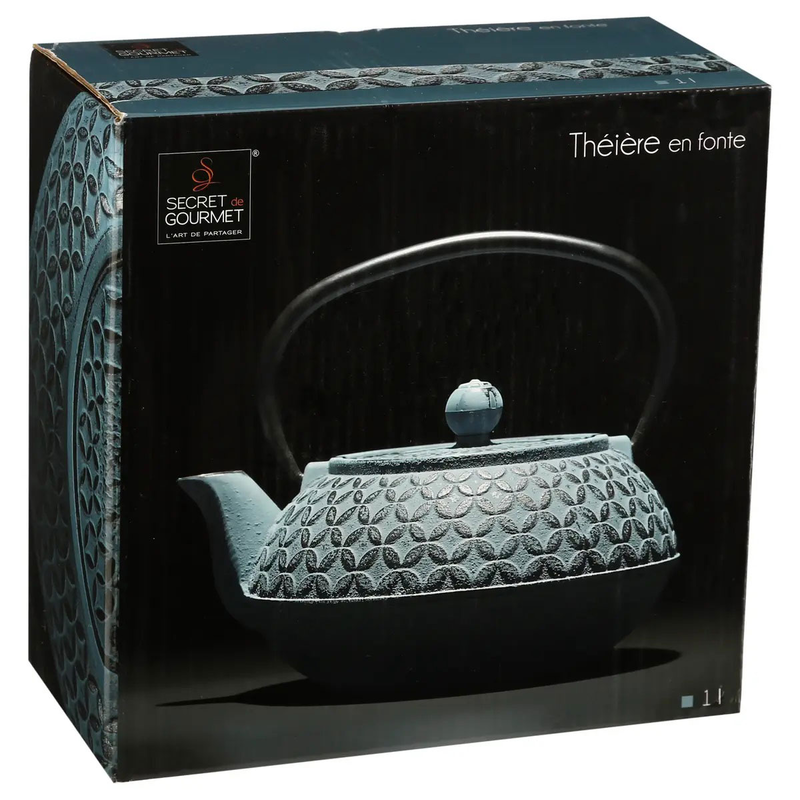 Secret de gourmet cast iron tea pot 1l blue, , medium-null