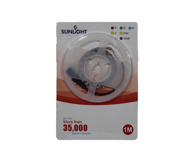 Sunlight led 4.8w/m flexible strip 1-meter set 3000k