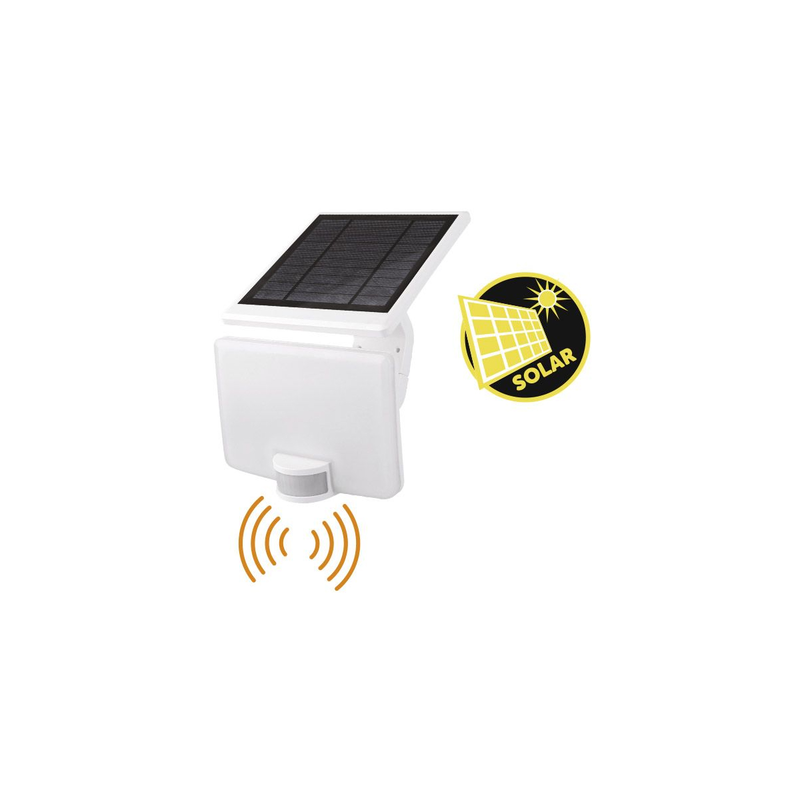 Solar floodlight with motion detection 12w 4000k ip54 white, , medium-null