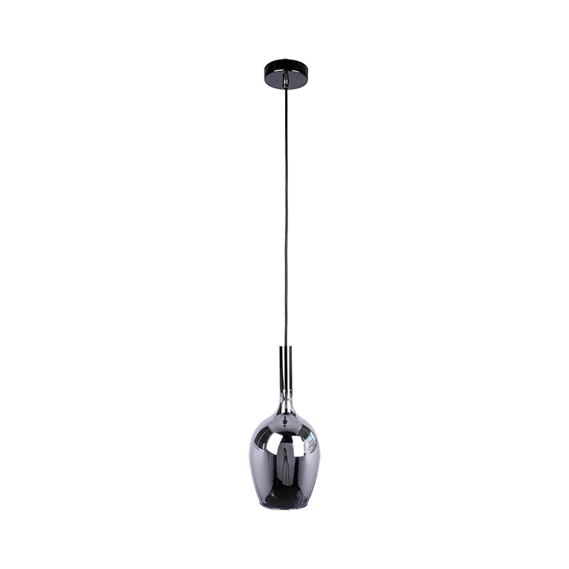 Product image: Sunlight 1xe14 (max.10w) φωτιστικο κρεμαστο γυαλι smokey γκριζο+μαυρο ip20 ø150xh345xh1570mm, , medium-null