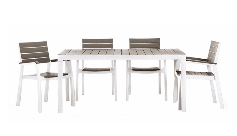 Keter harmony plastic 6 seater garden dining set/619087 WHITY/CAPPUCCINO, , medium-null