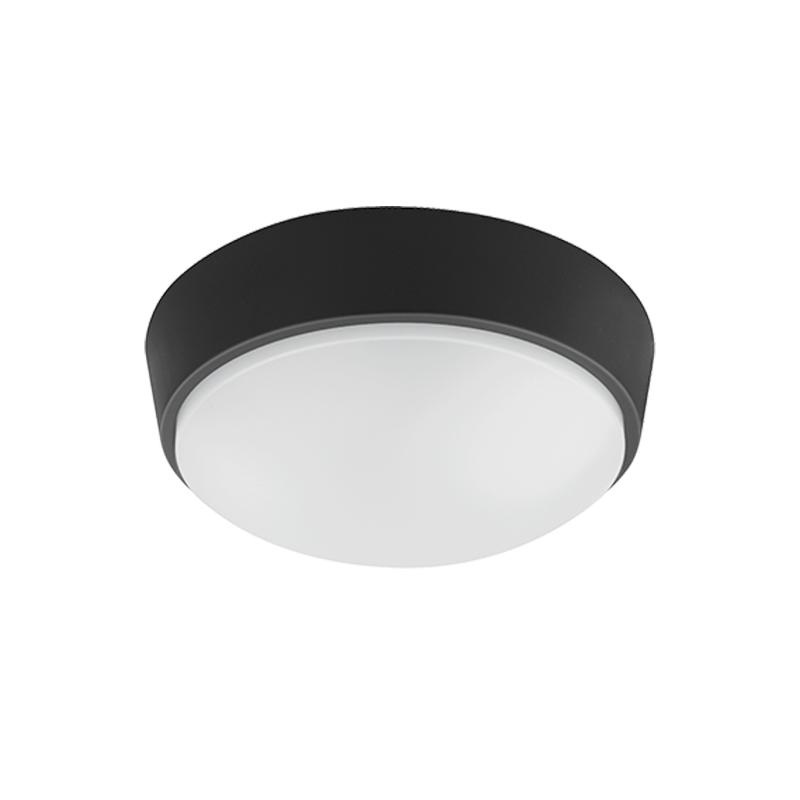 Sunlight led 10w bulkhead light round plastic black/grey/white 700lm 3cct ip54 ø215xh80mm, , medium image number null