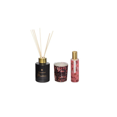 Fragrance set liquid with sticks, spray and candle, , medium