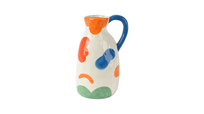 Vase stoneware glossy color pattern, , medium