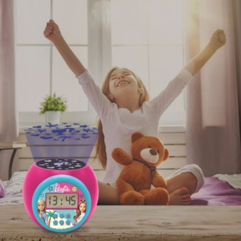 Lexibook barbie projector alarm clock with timer rl977sp, , medium-null