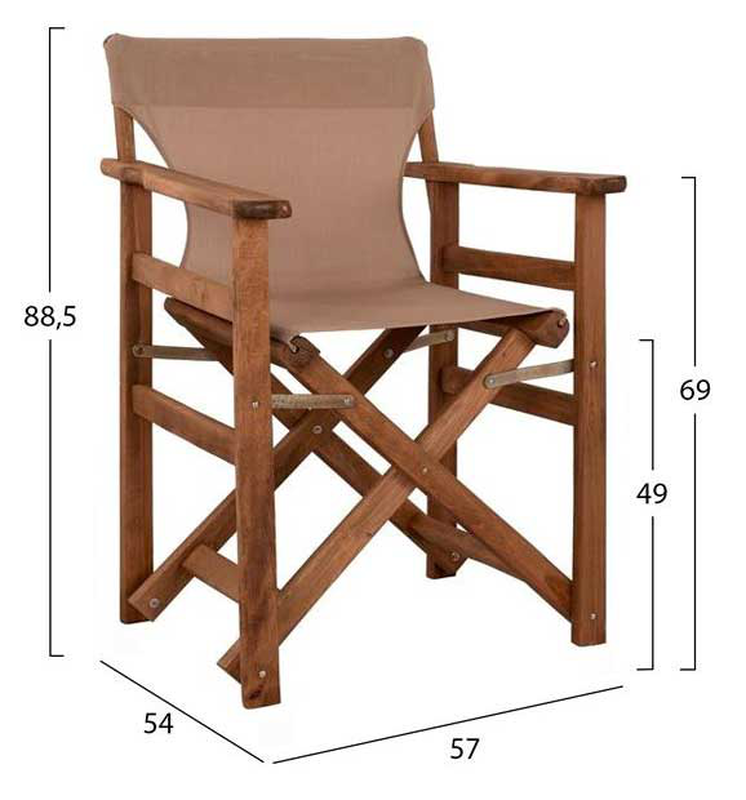 Limnos directors chair walnut/mocha 57x54x88.5cm, , medium image number null