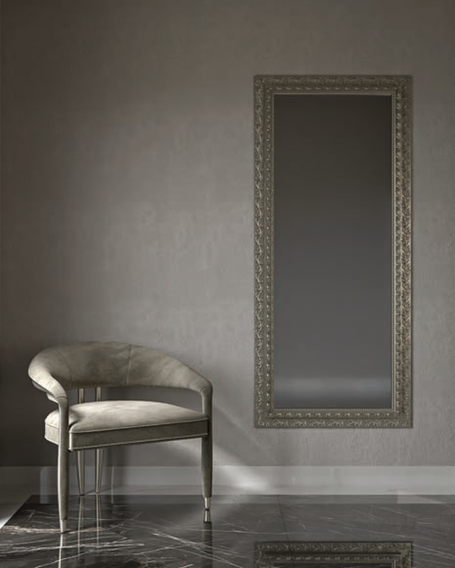 Wood antique mirror-null