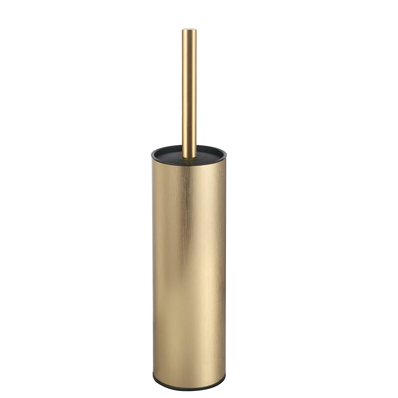 Brushed gold round toilet brush, , medium-null