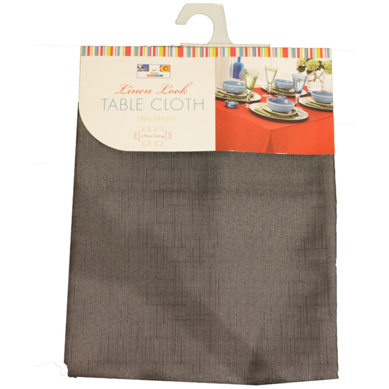 Linen look tablecloth 140x240cm 4 assorted colors, , medium-null