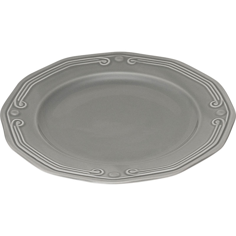 Athenee πιατο ρηχο 20cm πορσελανη γκρι, , medium-null
