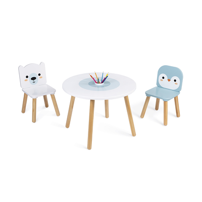 Table and 2 chairs - polar, , medium