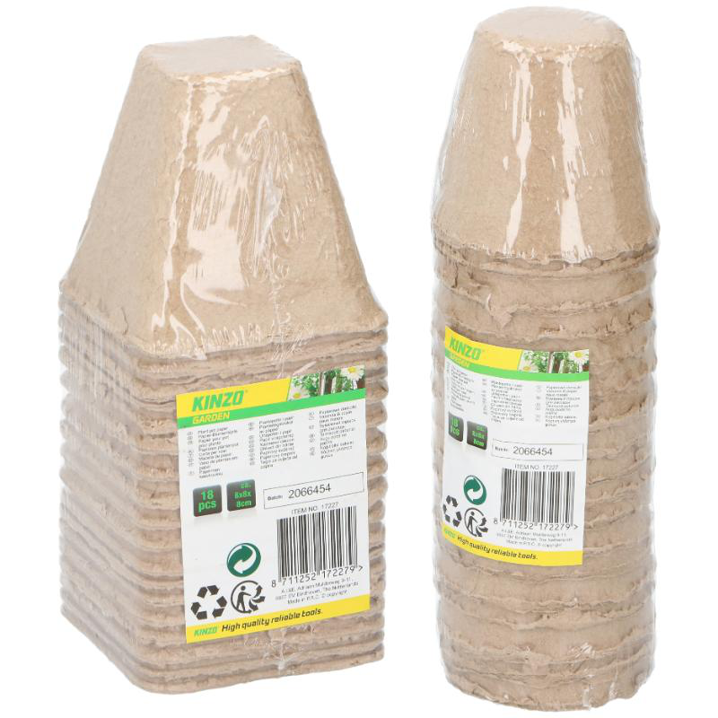 Kinz paper plant pot 8x8x8cm 18pcs, , medium-null