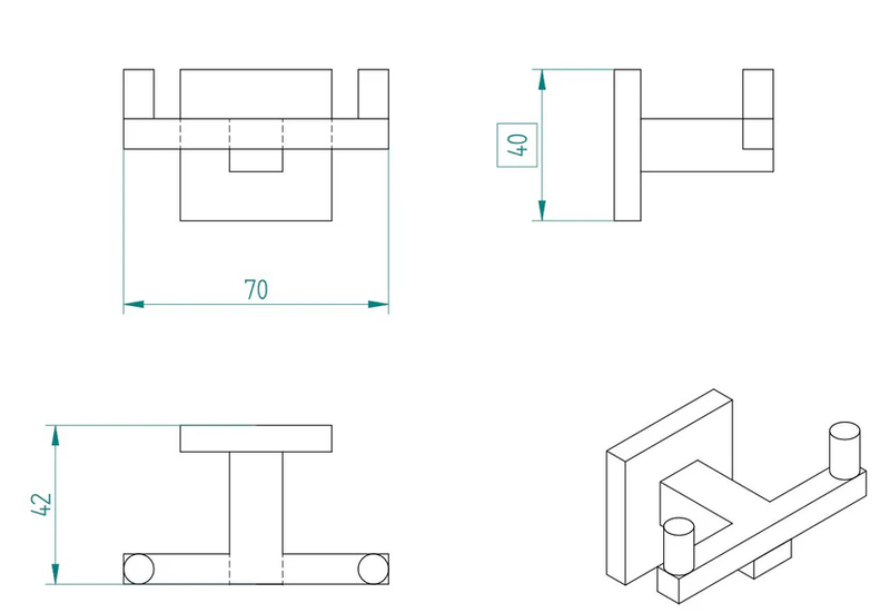 Product image: Cube double hook, , medium-null