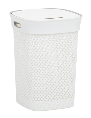 Dea laundry hamper woolly 50l - white/grey, , medium