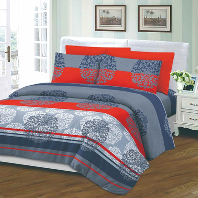 Super double sheets set 6 pieces #cdljl1926, Grey-bordeaux, medium