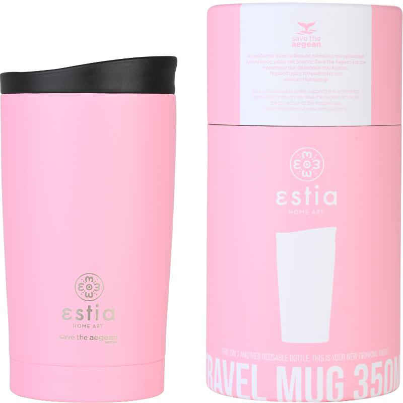 Estia travel mug 350ml - pink, , medium-null