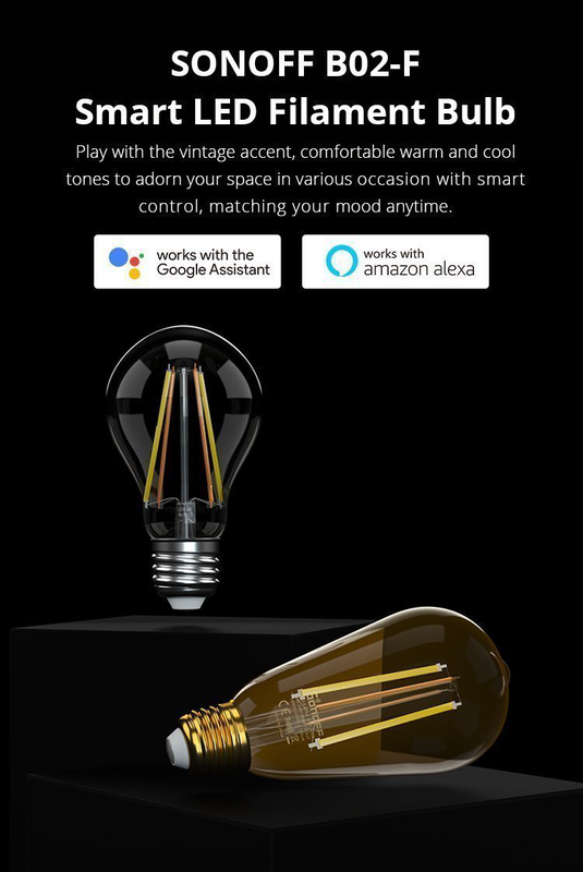 Product image: Sonoff b02-f-st64 Wi-Fi smart filament bulb, , medium-null