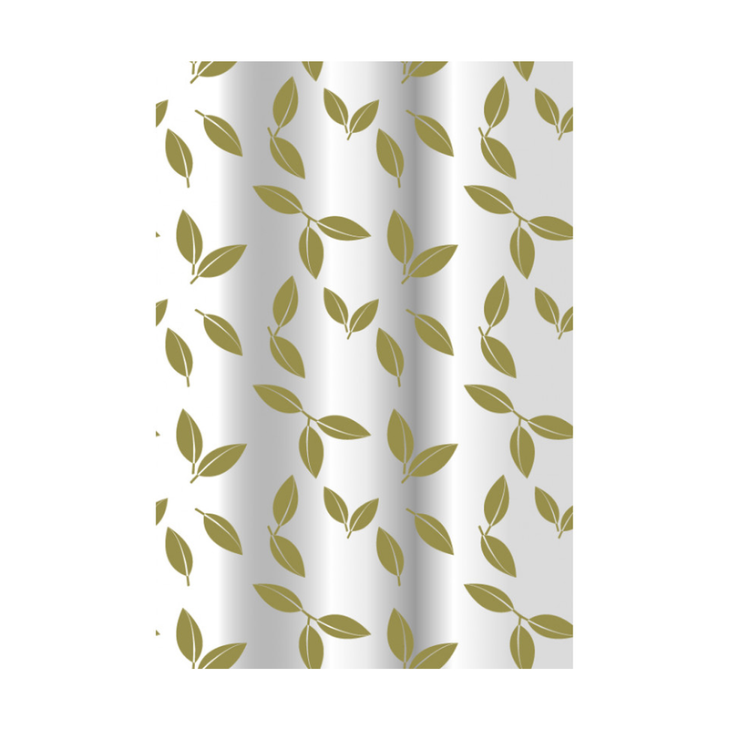 Peva bathroom curtain 180x200cm leaves white/gray image number null
