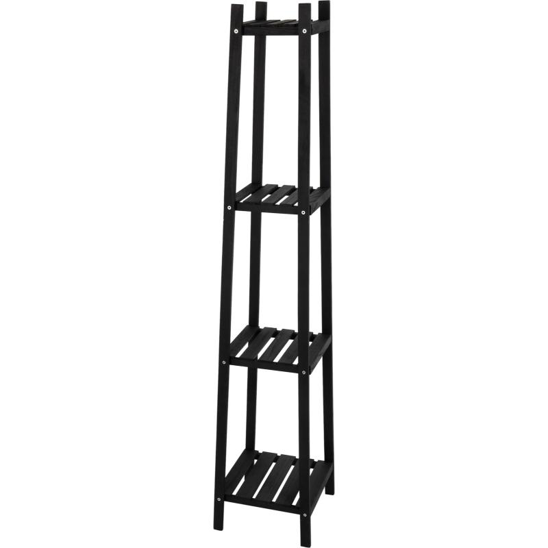 Product image: Shelf stand wood 4 layers - black, , medium-null