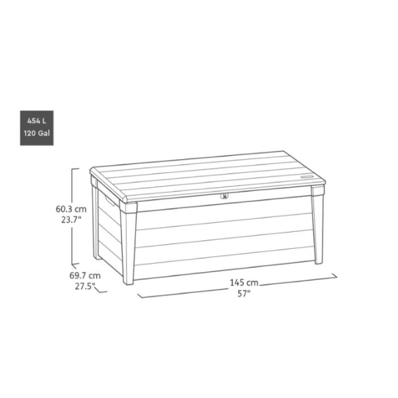 Keter μπαουλο αποθηκευσης brightwood 454ltr - ανθρακι, , medium image number null