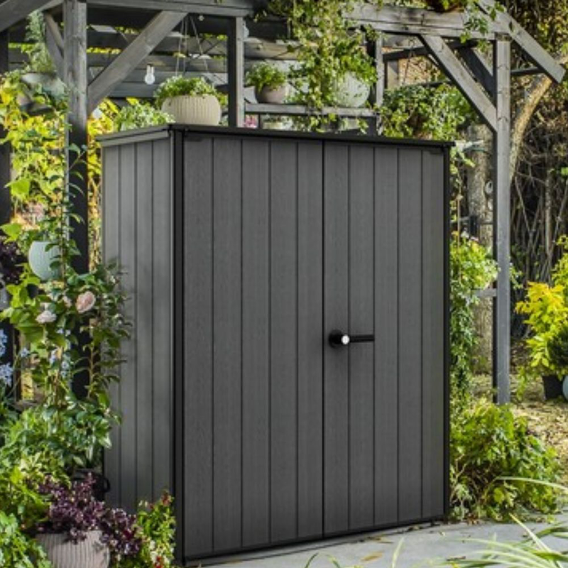 Product image: Keter cortina alto πλαστική αποθήκη κήπου 1400l,140x73.6x170.4cm wood grey, , medium-null
