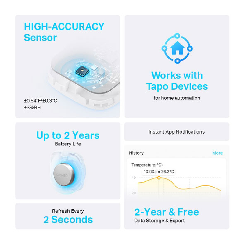 Tp-link tapo t310 smart temperature & humidity sensor, , medium image number null
