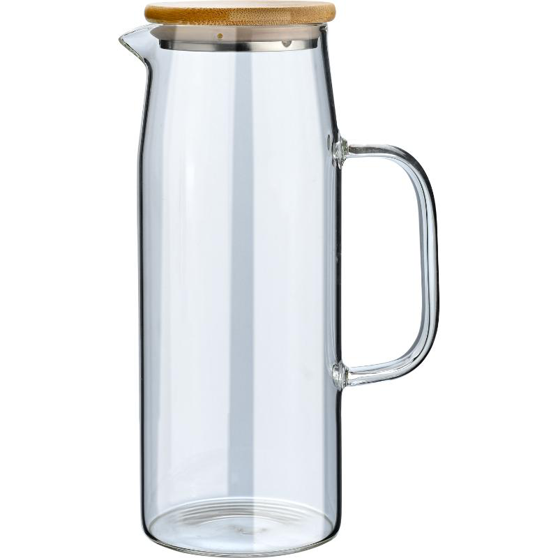 Jug glass 1l with lid bamb00, , medium-null