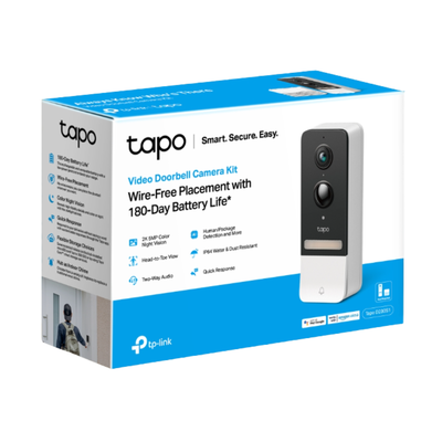 Tp-link tapo πόρτας με κάμερα, έξυπνη μπαταρίας 2k 5mp, νυχτερινή όραση, ip64, αντικλεπτικός συναγερμός, , medium