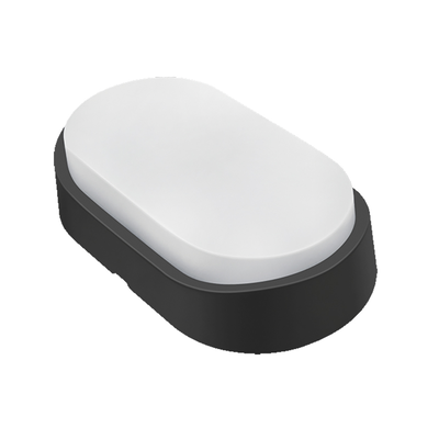 Sunlight led 10w bulkhead light oval plastic black/grey/white 700lm 3cct ip54 l212xw119xh60.5mm