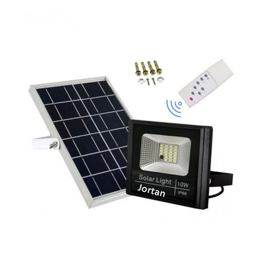 Αδιάβροχος ηλιακός προβολέας jortan 10w led με πάνελ και τηλεχειριστήριο jortan jt-bj10w