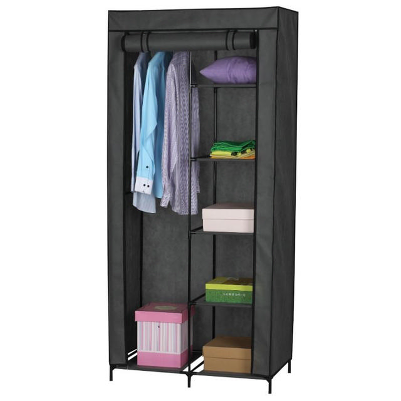 Wardrobe with 5 shelves 88x45x170cm, , medium-null