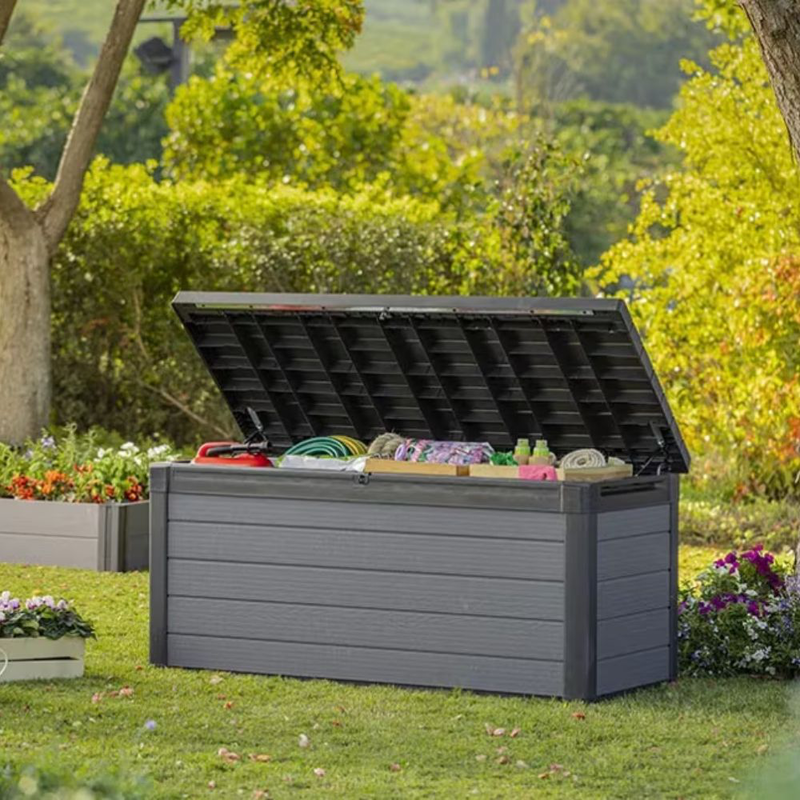 Product image: Keter cortina κουτί αποθήκευσης εξωτερικού χώρου 570l σε χρώμα γκρι ξύλου (151.7 x 72.5 x 70 εκ.), , medium-null