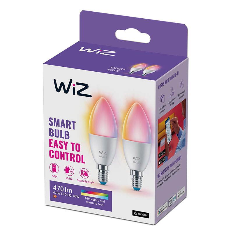 Wiz connected colour candle smart bulb - e14 (2-pack) image number null