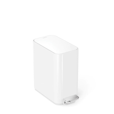 Simplehuman slim pedal bin 5l white steel, , medium