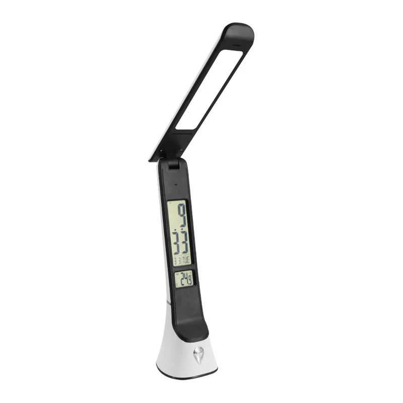 Avide led desk lamp leather hugo white-black 6w with calendar, , medium-null