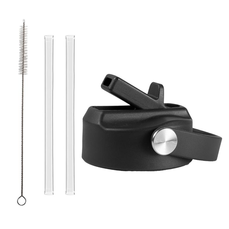 Black dozze water bottle straw lid-null