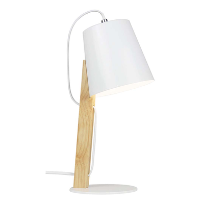 Sunlight 1xe14 (max. 25w) table lamp wood with white shade h350mm, , medium