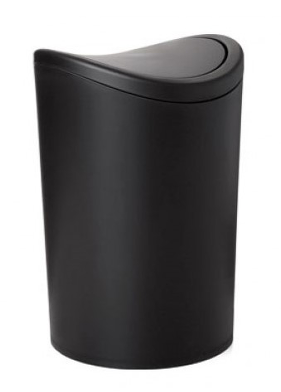 Tatay swing lid bin 6l black, , medium-null