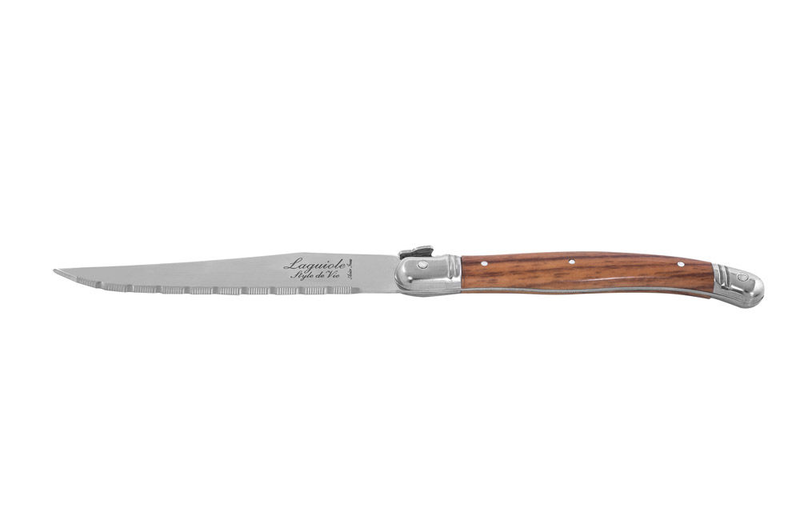 Laguiole premium line set of 6 steak knives wood 1.8 mm in a wooden block, , medium-null