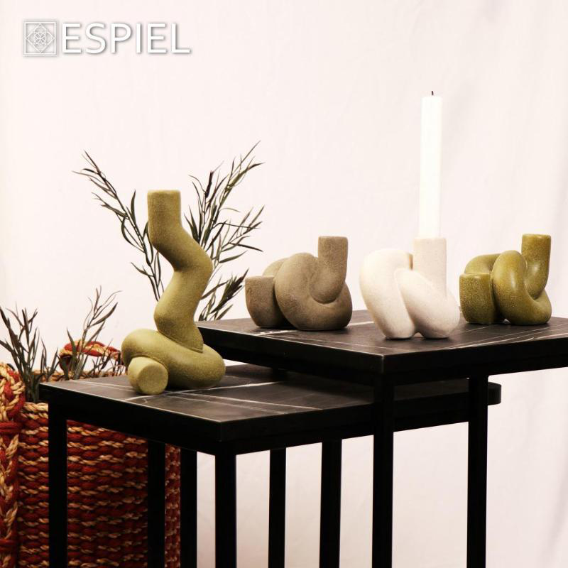 Product image: Espiel ceramic candle holder - green, , medium-null