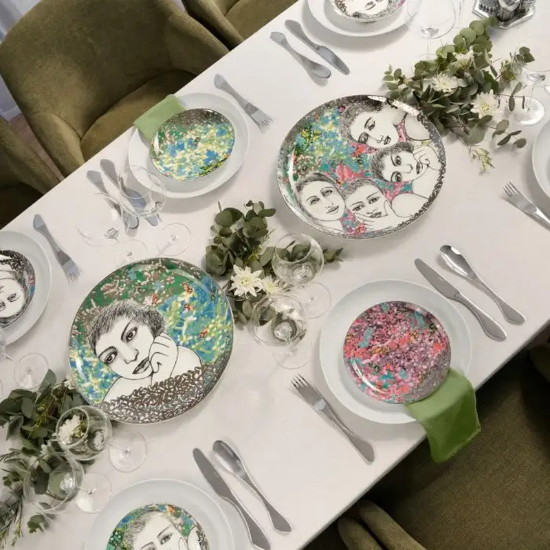 Platter round garden party, , medium-null